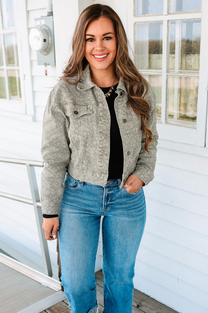 Leopard Denim Jacket