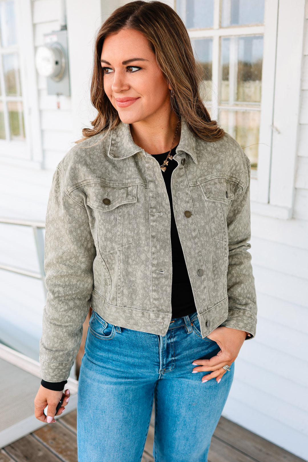 Leopard Denim Jacket