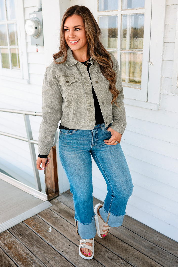 Leopard Denim Jacket