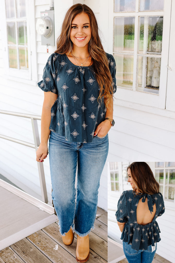 Leni Tie Back Top - Winter Spruce