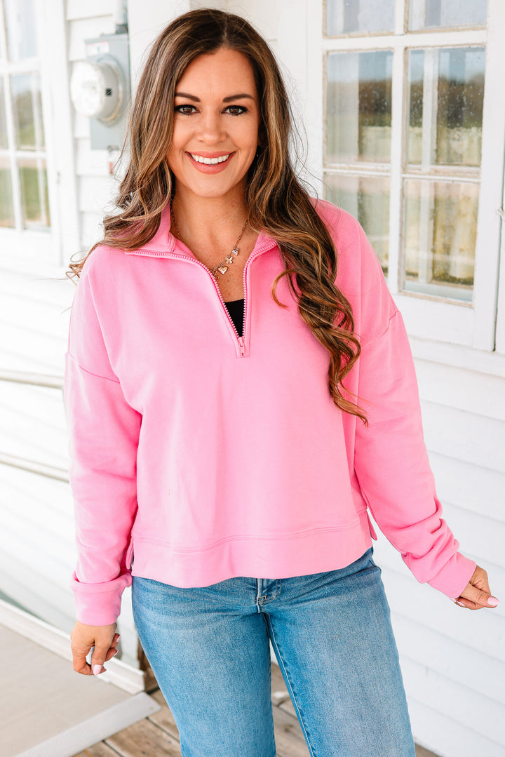 Nova Half Zip Knit Pullover - Punch