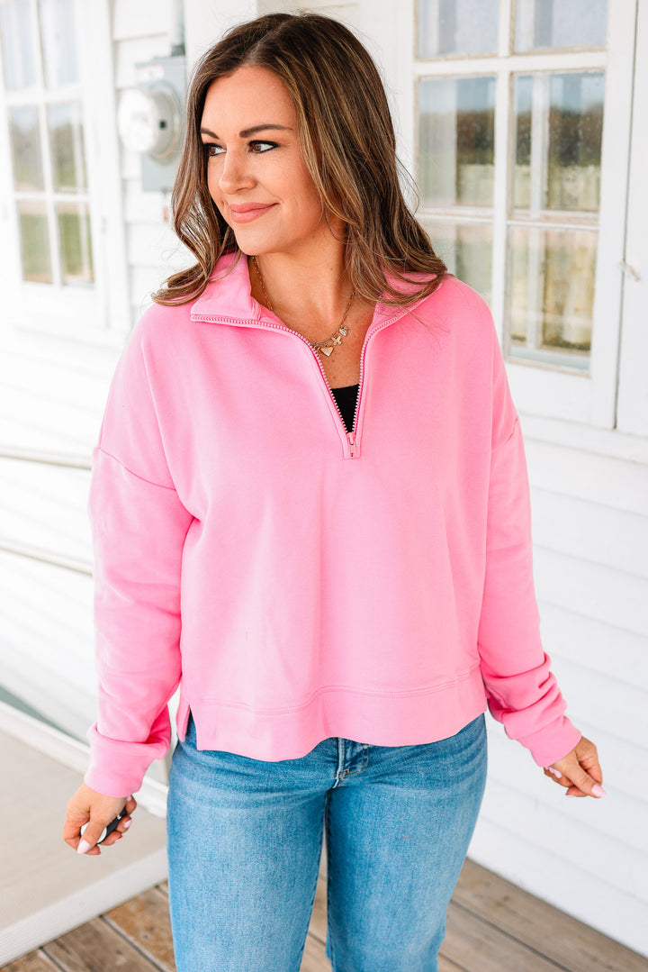 Nova Half Zip Knit Pullover - Punch