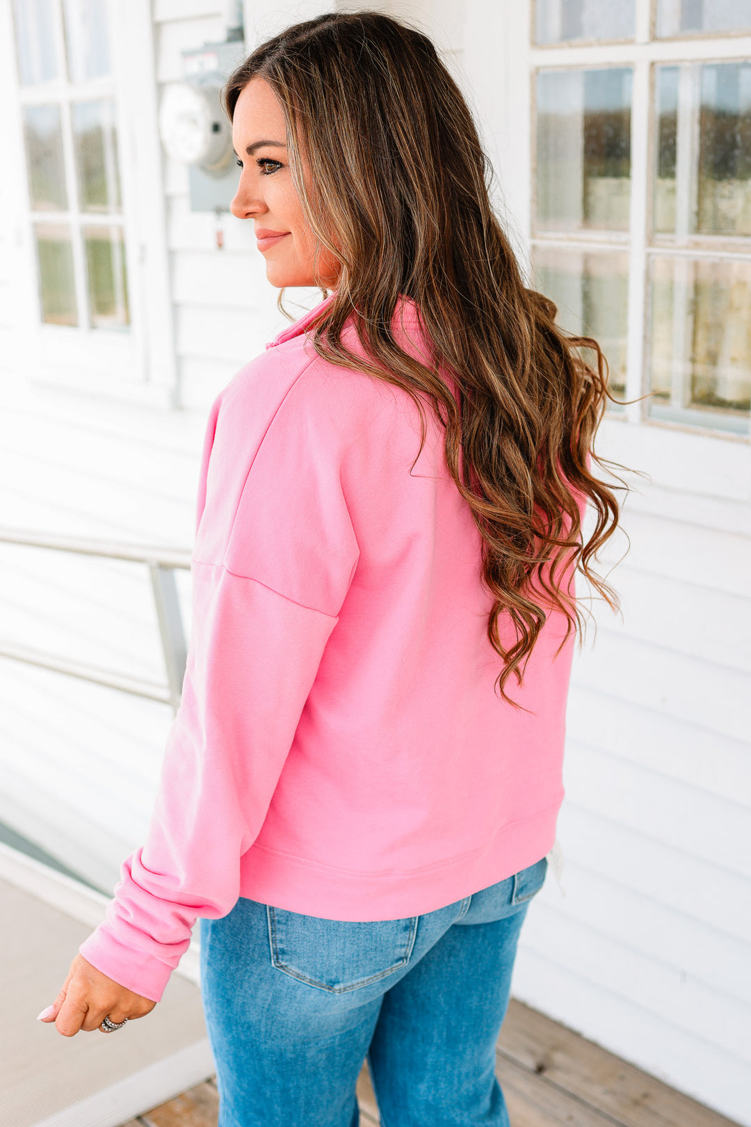 Nova Half Zip Knit Pullover - Punch