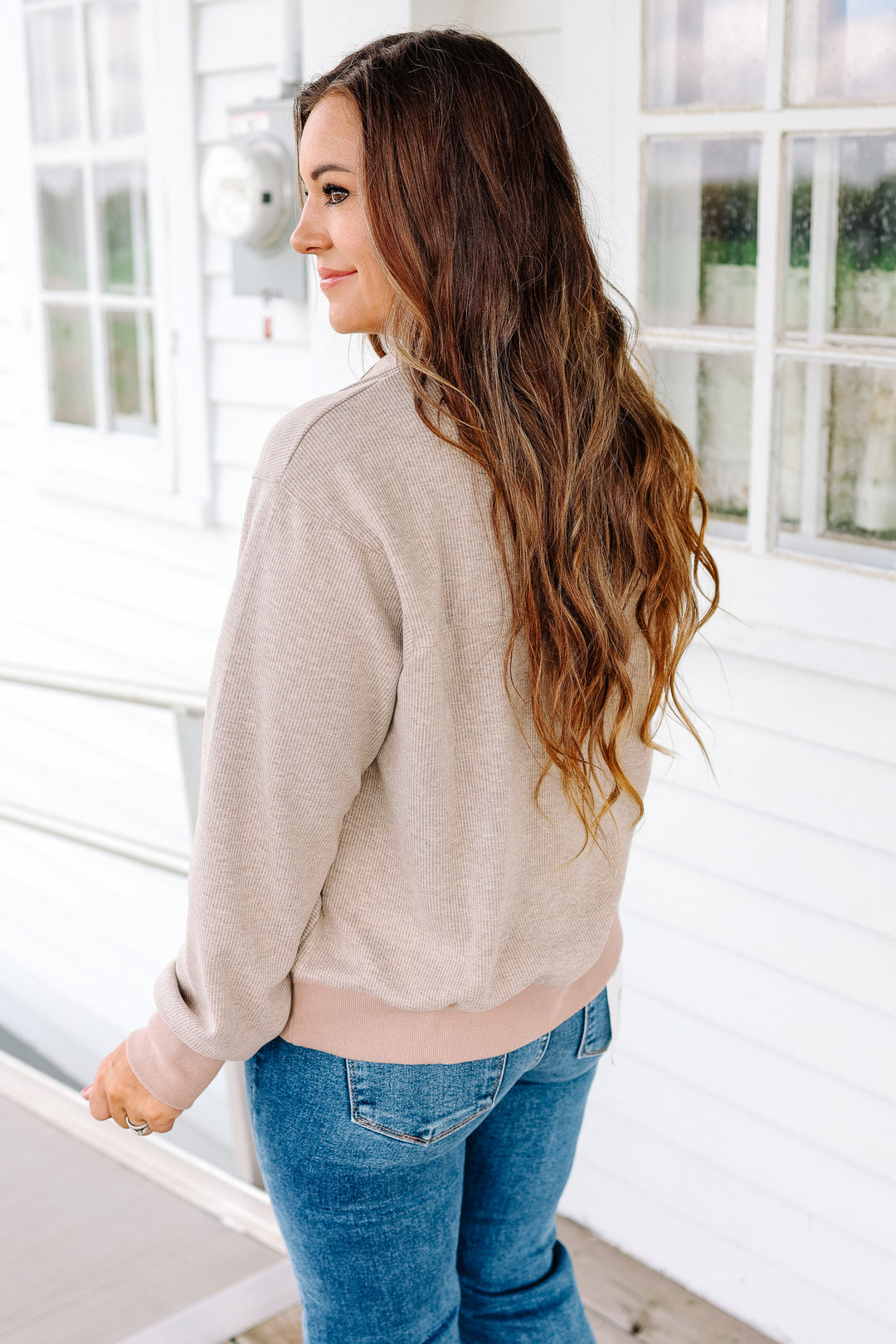 Calla Half Zip Wool Top - Brown