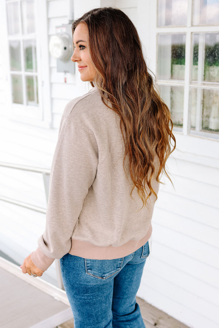 Calla Half Zip Wool Top - Brown