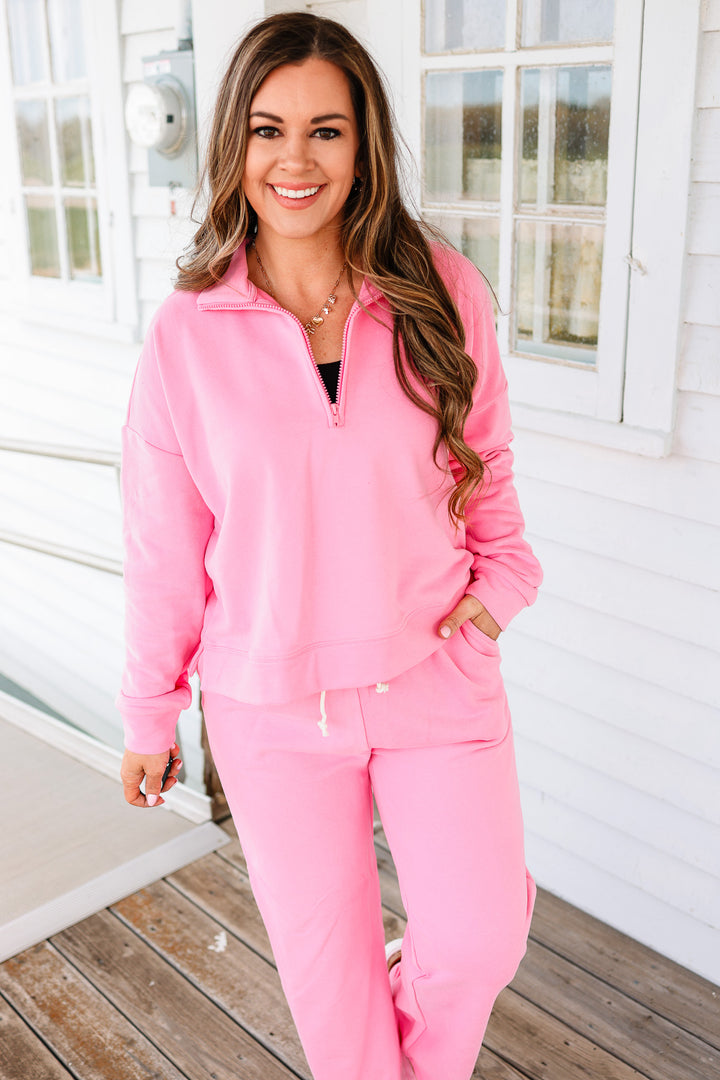 Nova Half Zip Knit Pullover - Punch