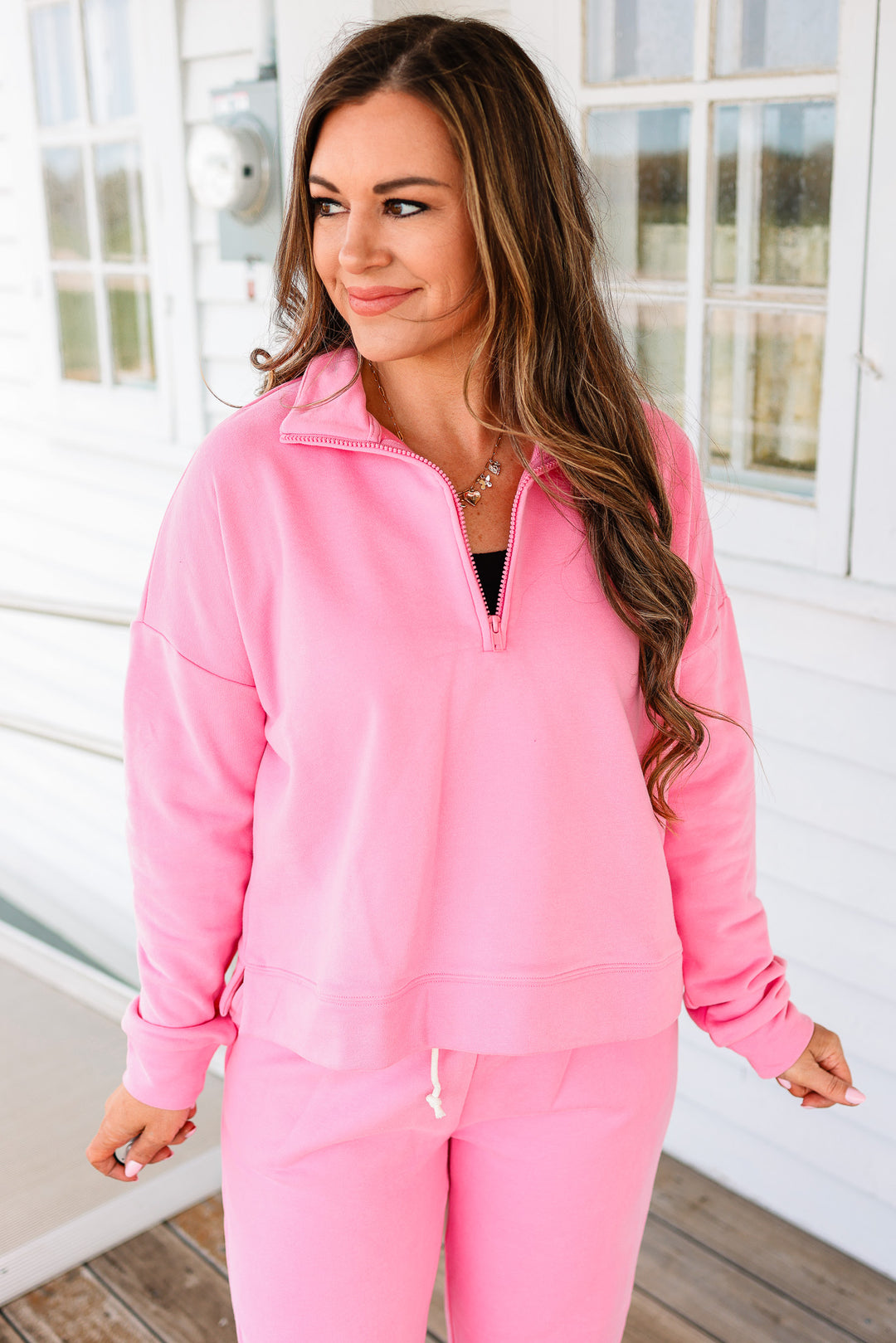 Nova Half Zip Knit Pullover - Punch
