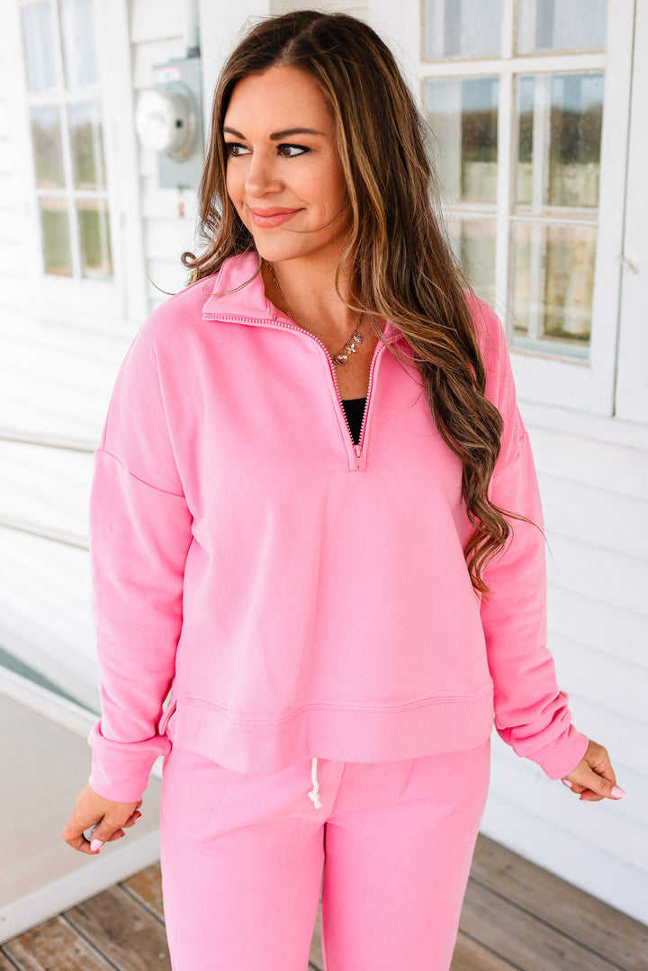 Nova Half Zip Knit Pullover - Punch