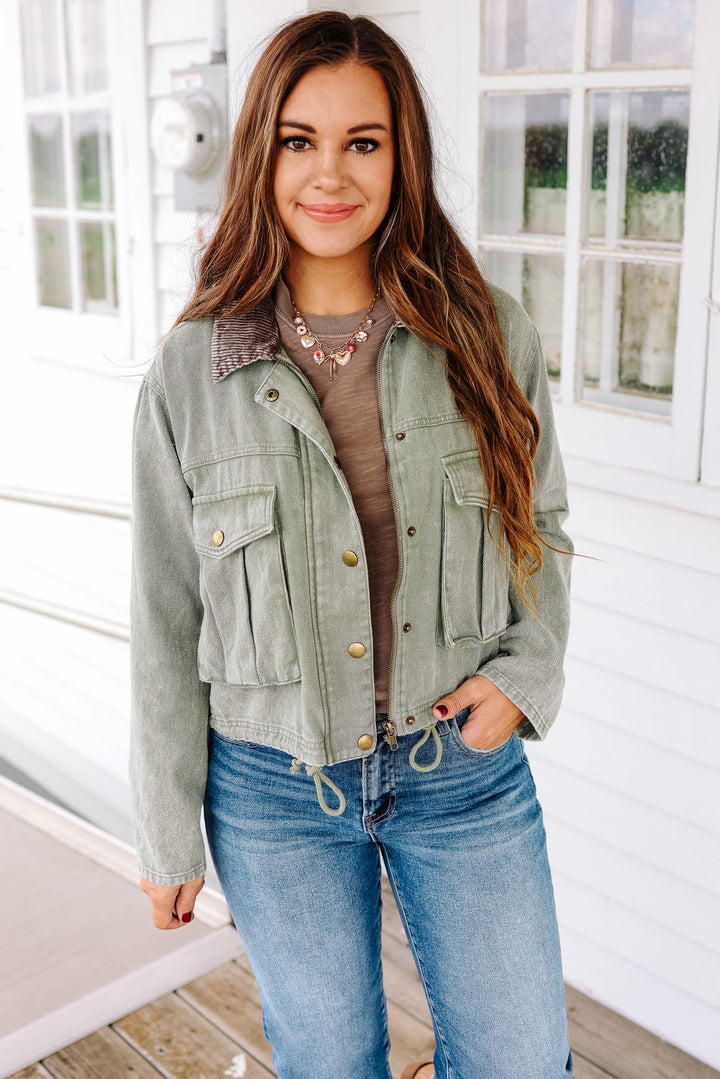 West Crop Jacket - Olive
