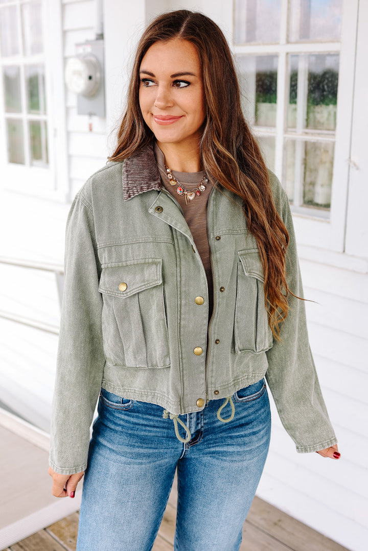 West Crop Jacket - Olive