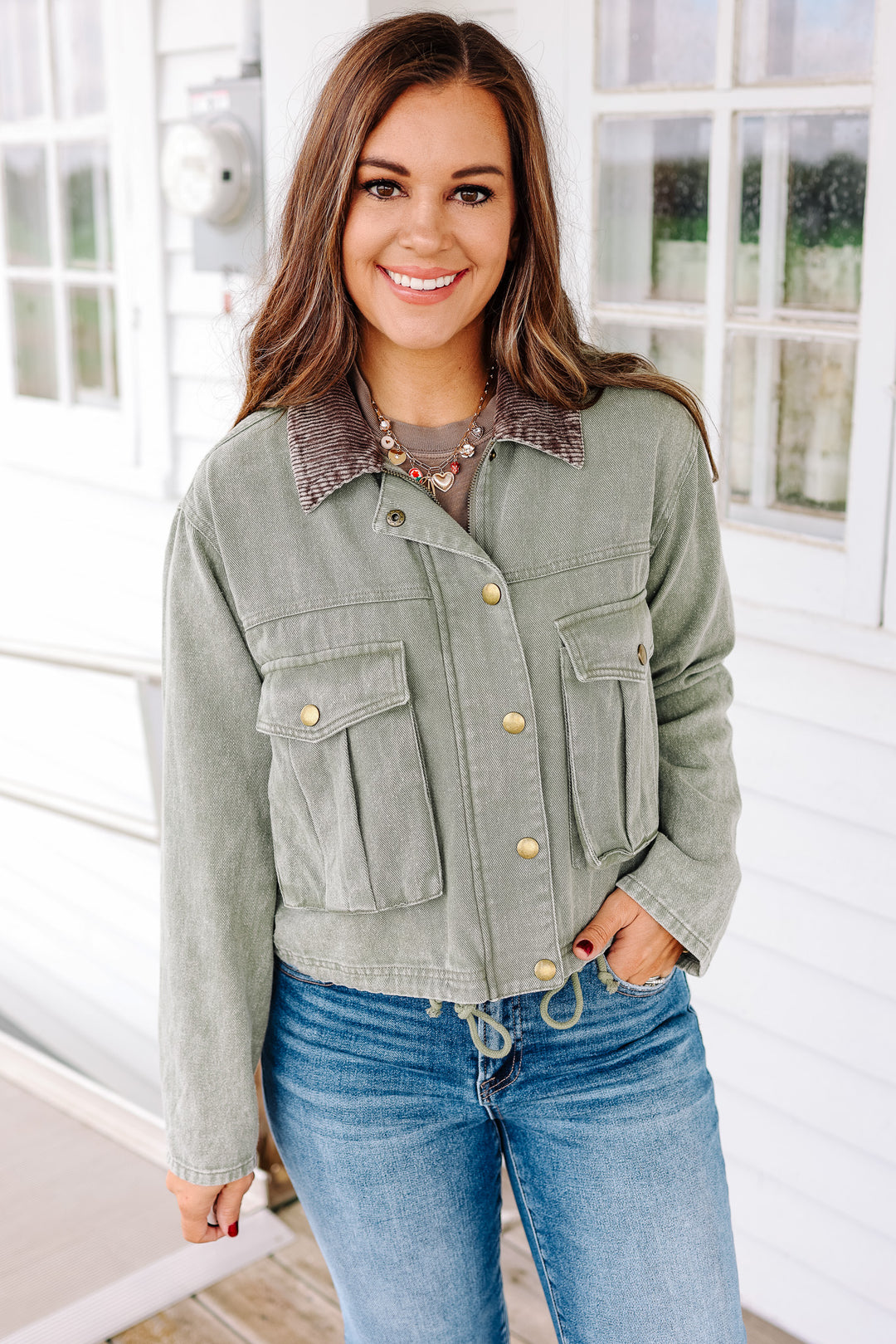 West Crop Jacket - Olive