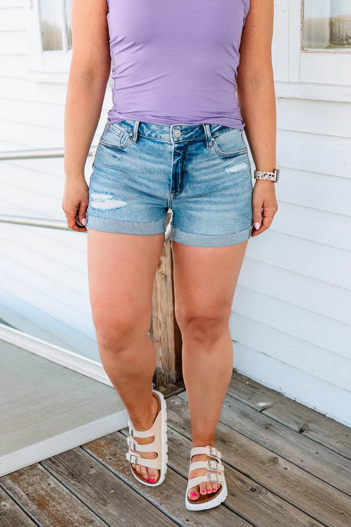 RISEN: Porter High Rise Cuffed Shorts