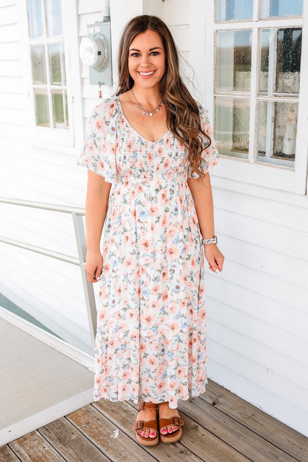 Avery Flutter Sleeve Maxi Dress