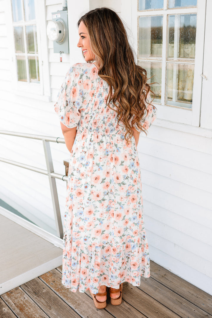 Avery Flutter Sleeve Maxi Dress