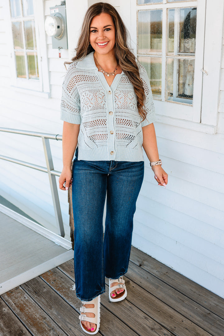 Renley Crochet Polo Top