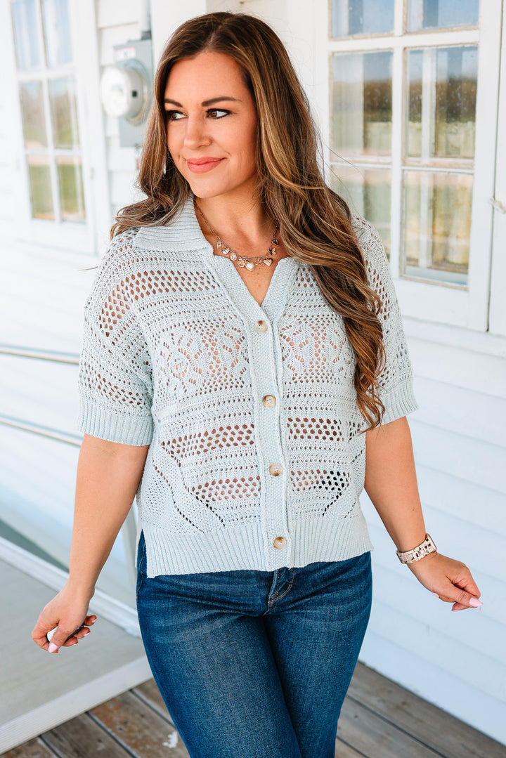 Renley Crochet Polo Top