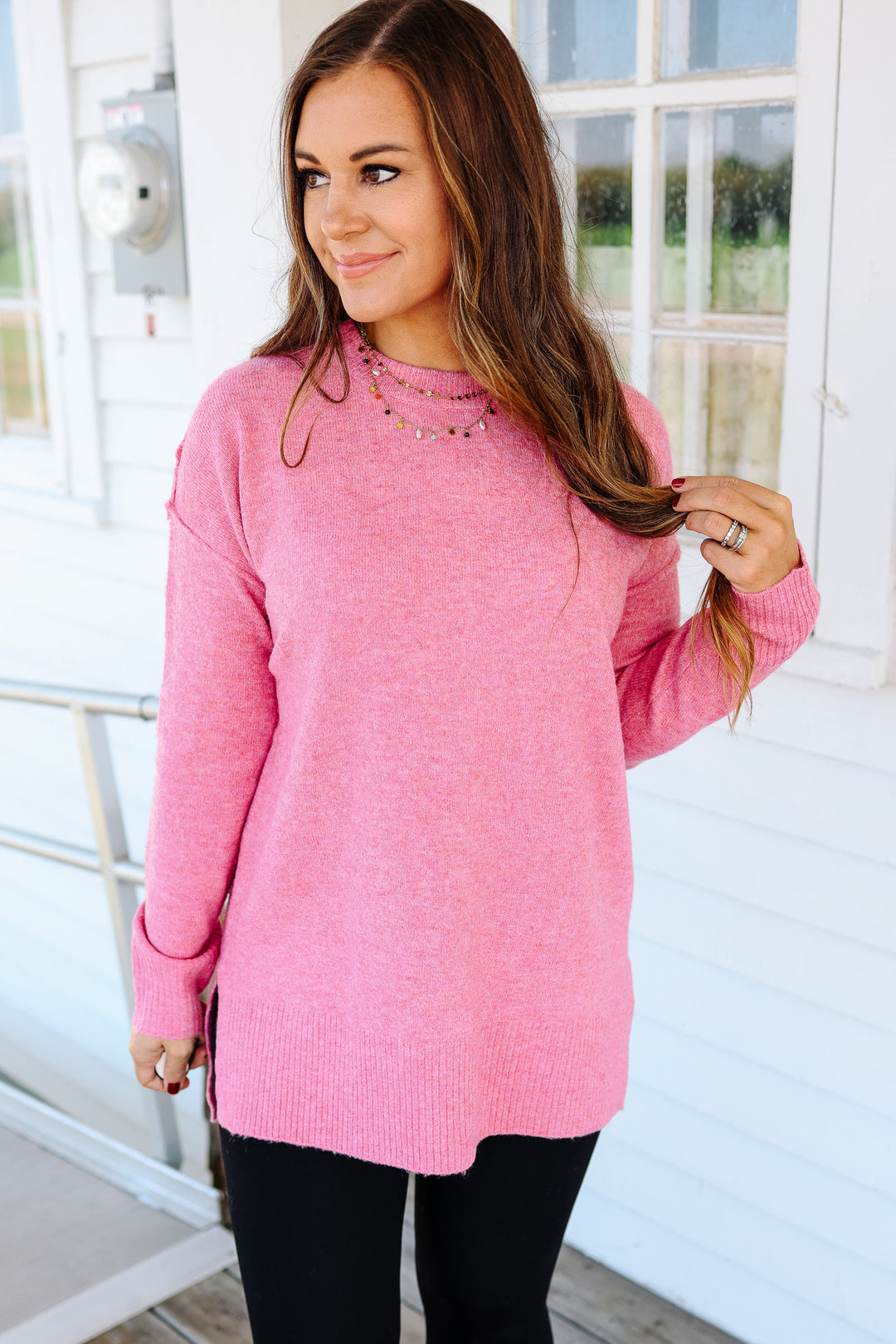 The Everyday Tunic Sweater - Bubblegum