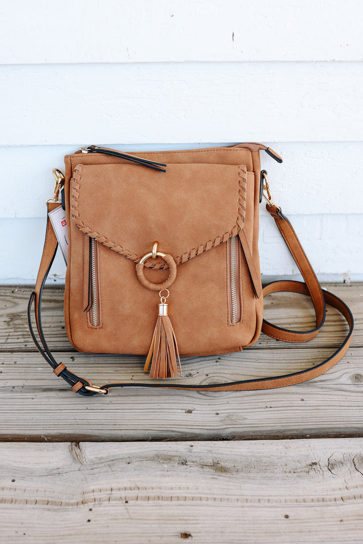 Layla Whipstitch Crossbody - Brown