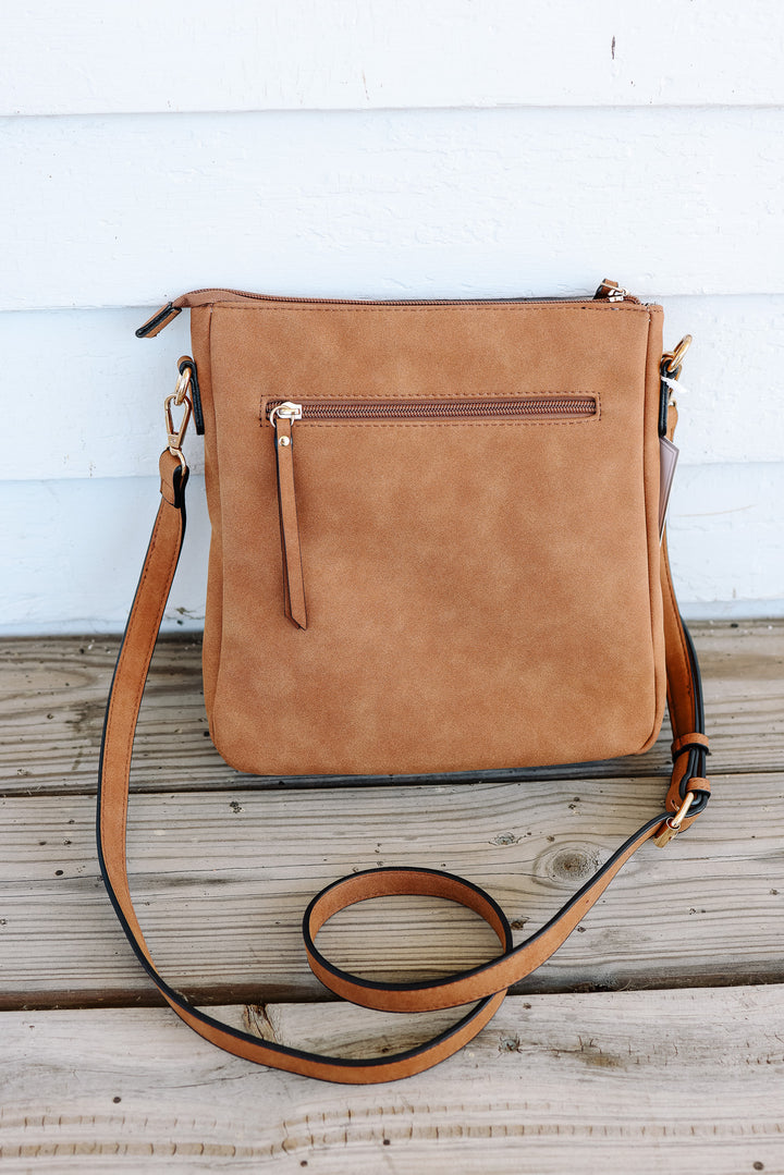 Layla Whipstitch Crossbody - Brown