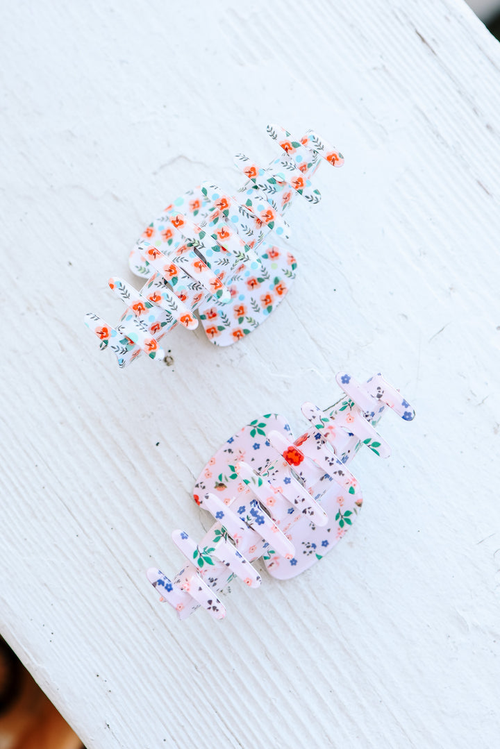 Large Flower Hair Claw Clips Set