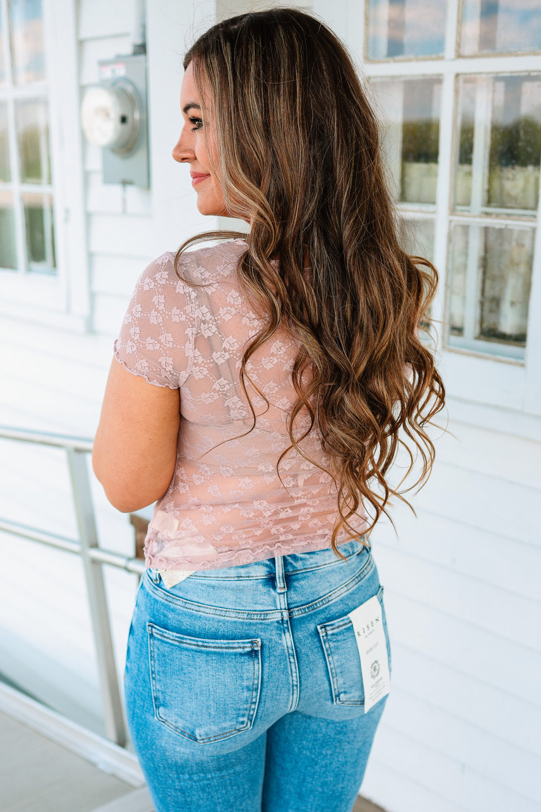 Sweetheart Lace Sheer Top - Dusty Lilac