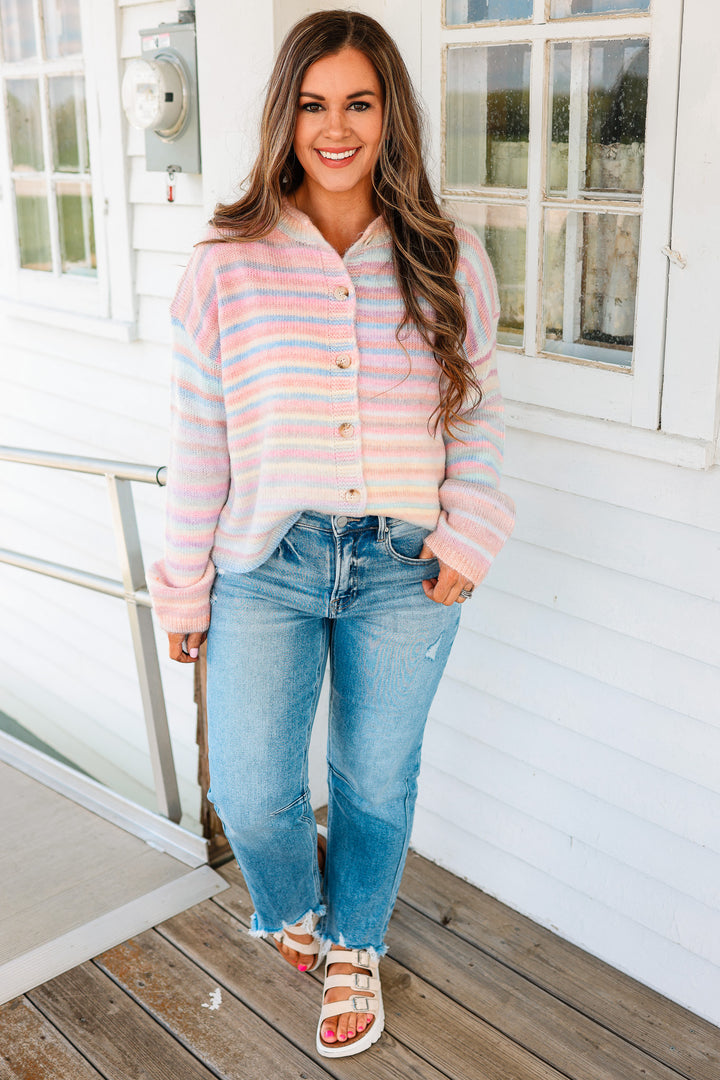 Tate Rainbow Button Up Cardigan