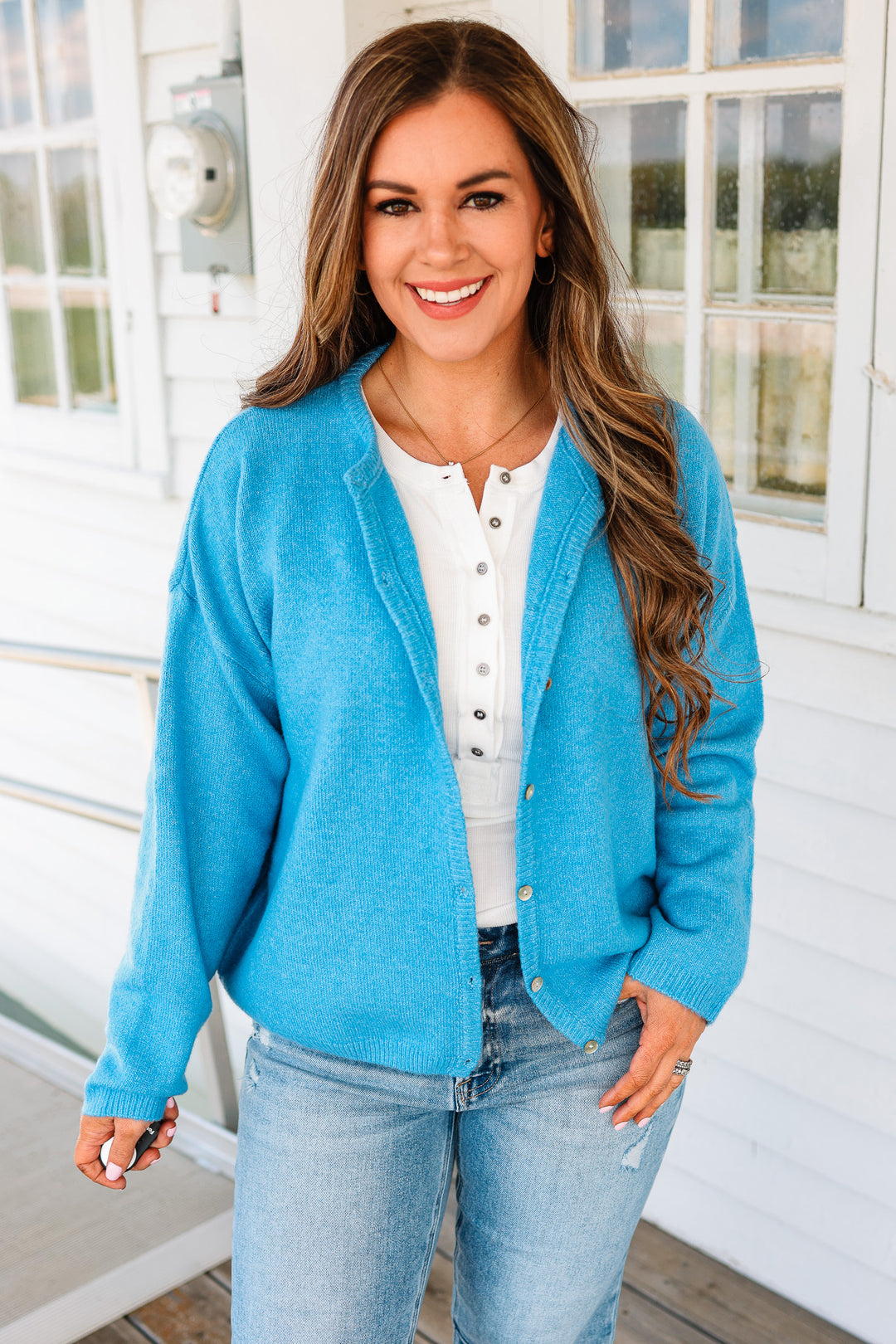 Sadie Sweater Cardigan - Blue
