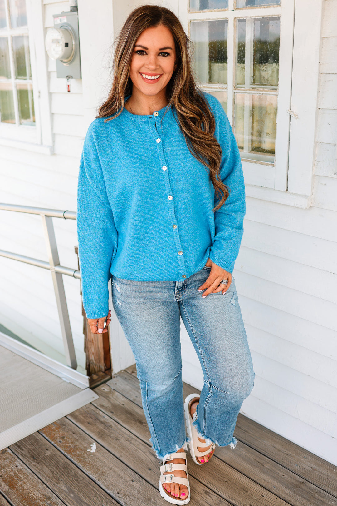 Sadie Sweater Cardigan - Blue