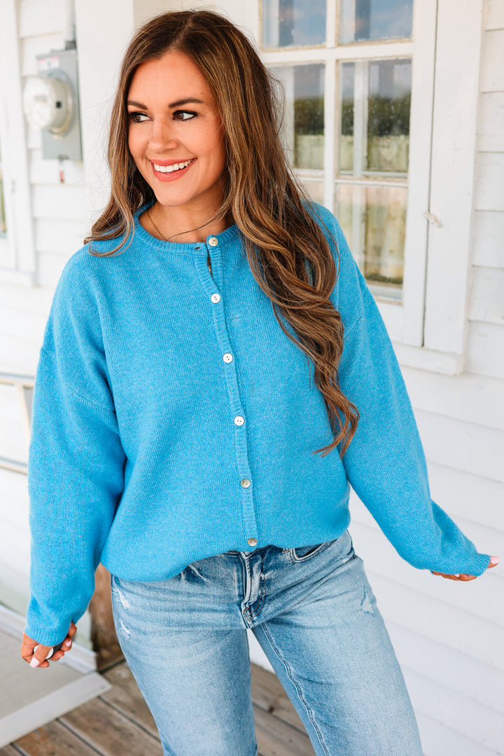 Sadie Sweater Cardigan - Blue