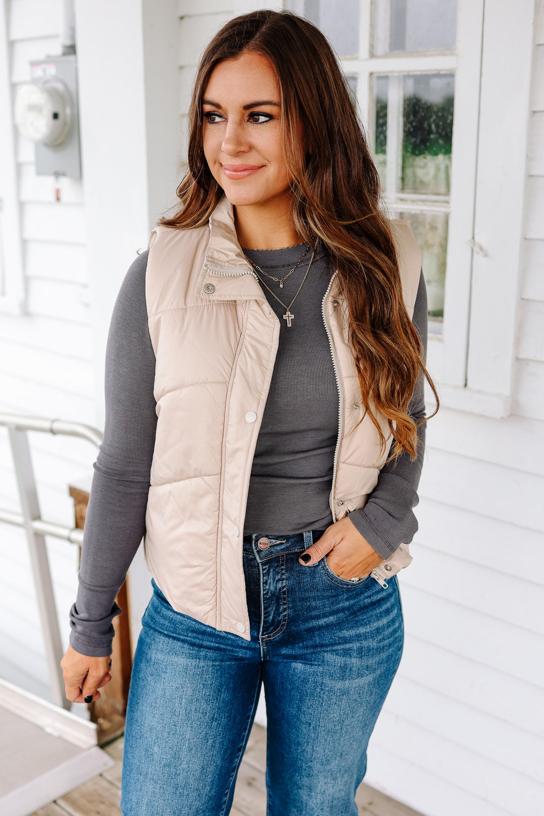 Wren Puffer Vest - Ivory