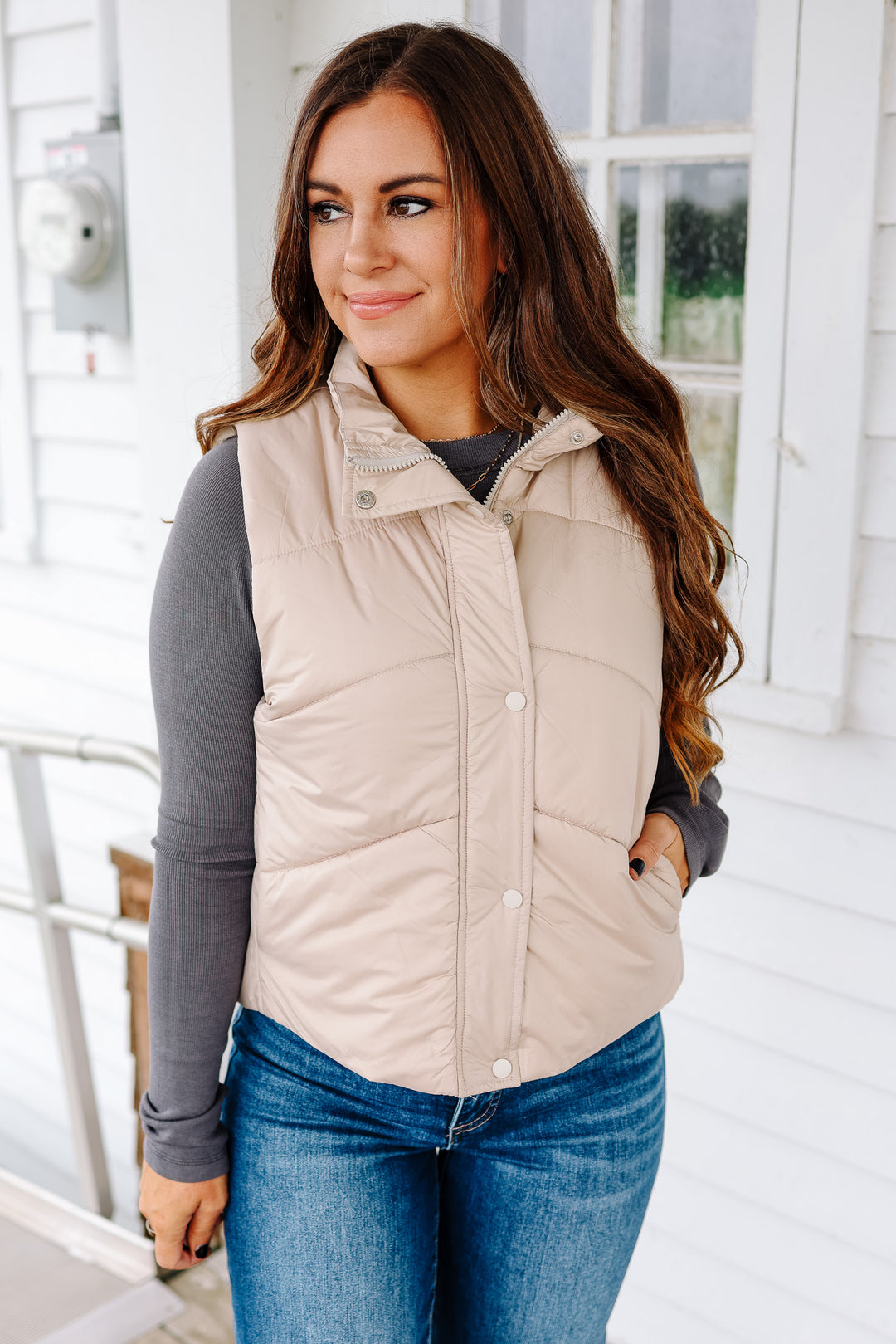 Wren Puffer Vest - Ivory
