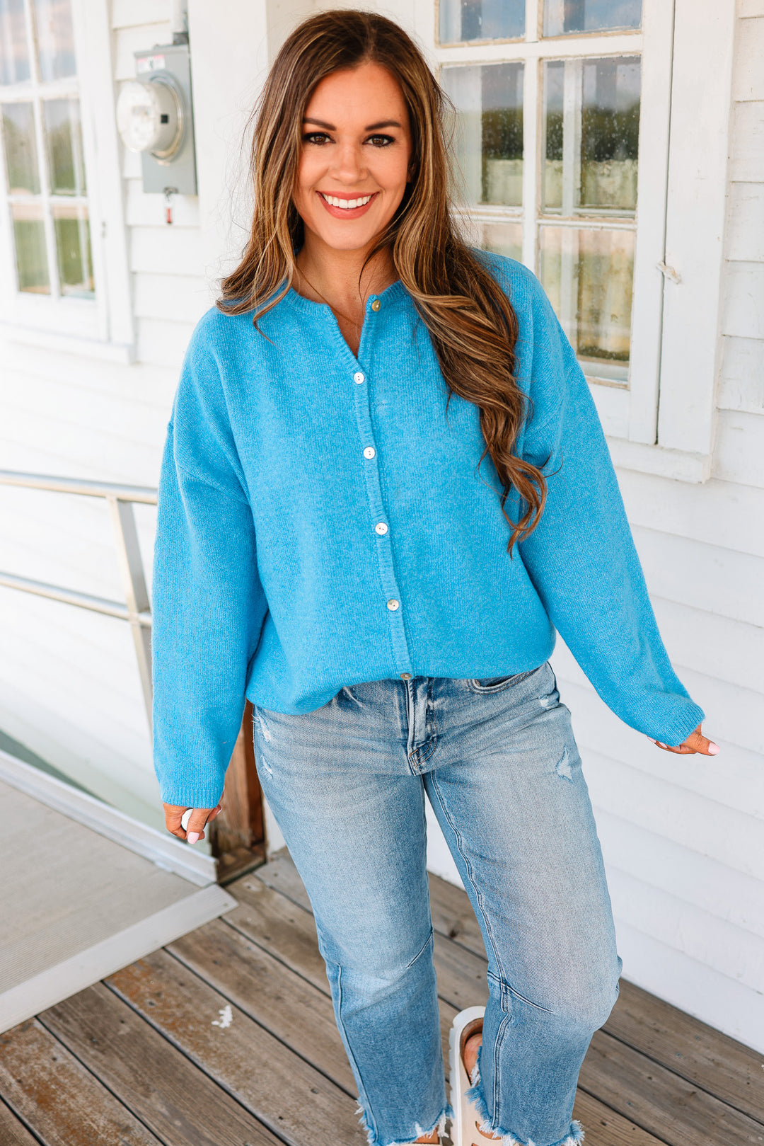 Sadie Sweater Cardigan - Blue