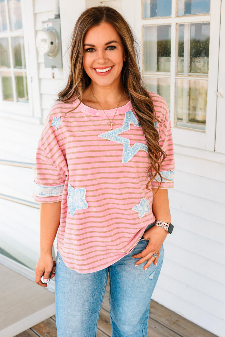 Star Patch Washed Top