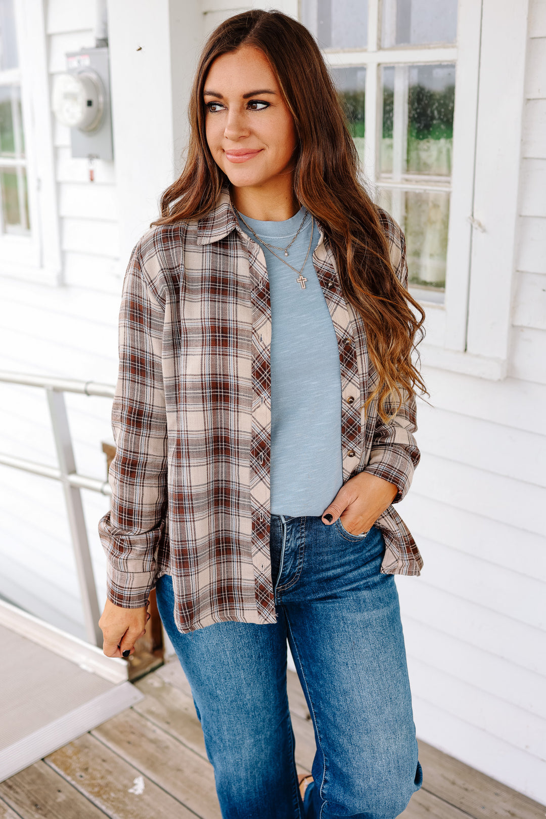 Ava Button Up Flannel Shirt