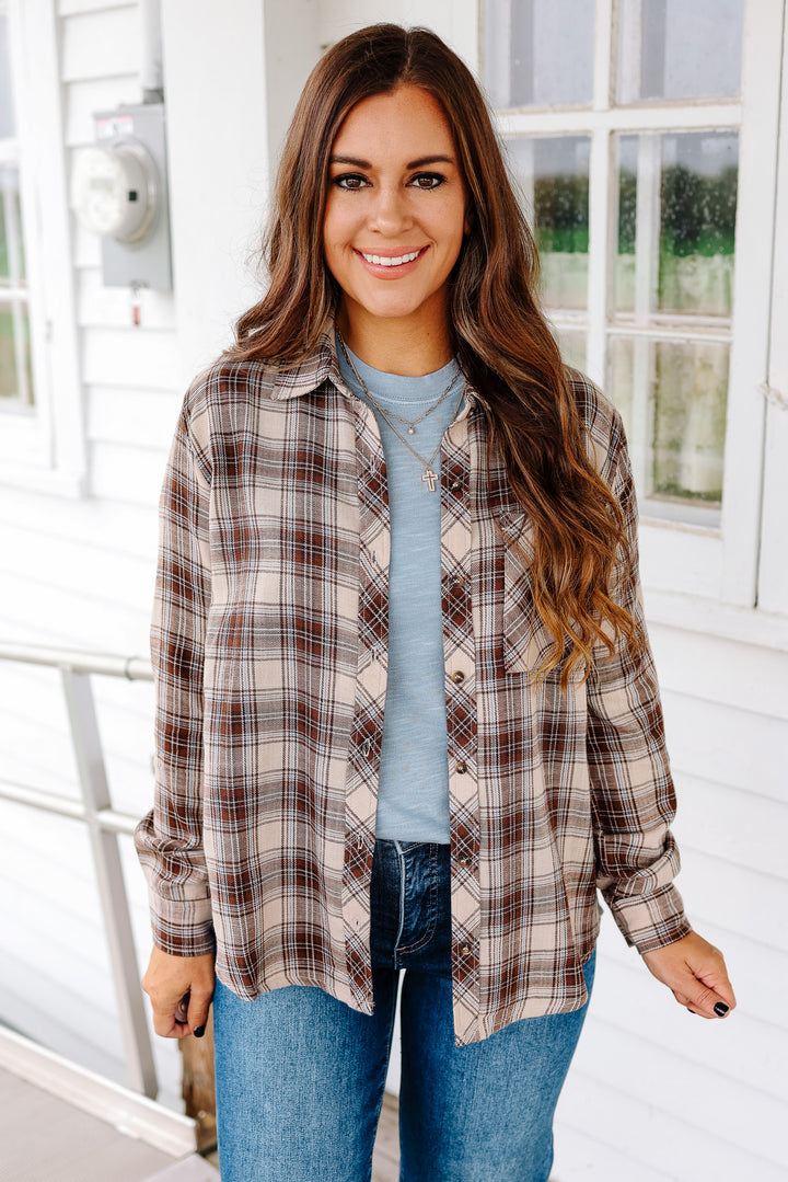 Ava Button Up Flannel Shirt