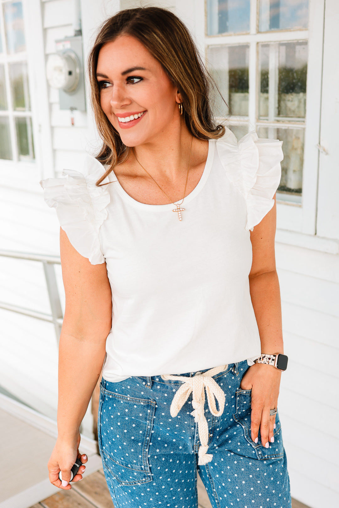 Alyse Ruffle Sleeve Knit Top