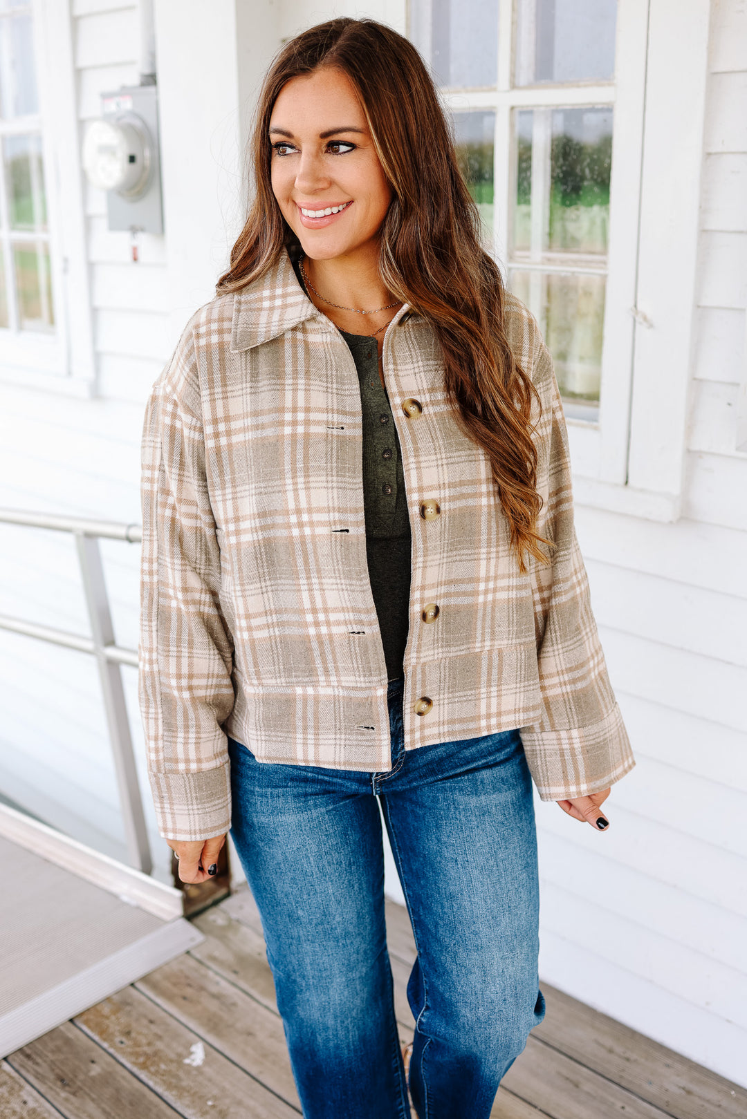 Esme Plaid Button Down Jacket