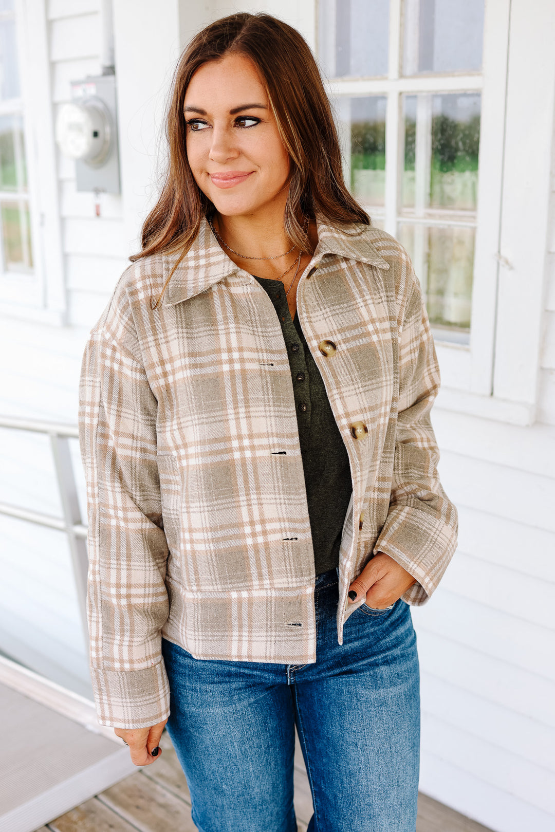 Esme Plaid Button Down Jacket