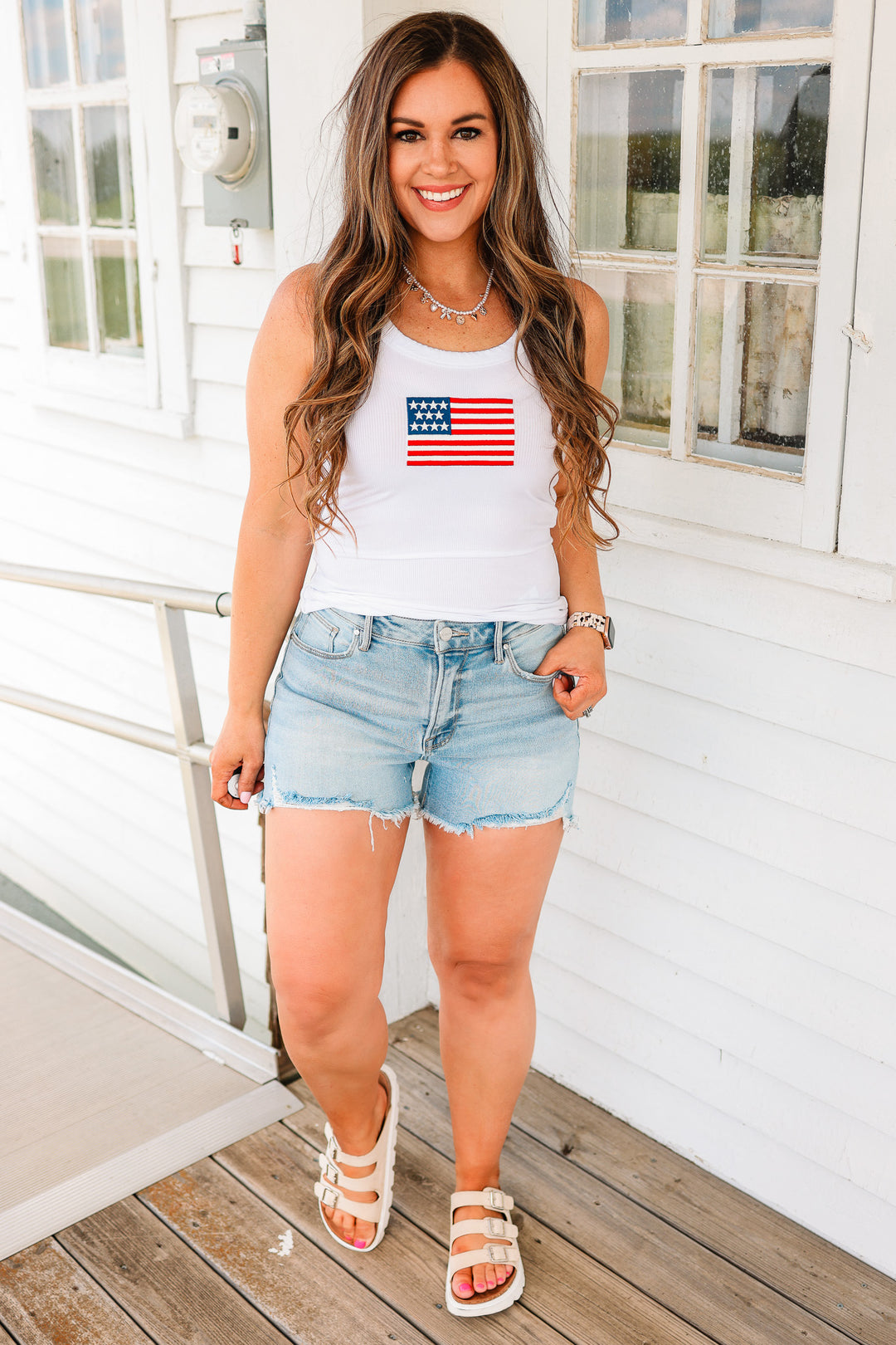 RISEN: Carter High Rise Distressed Shorts - Light Wash