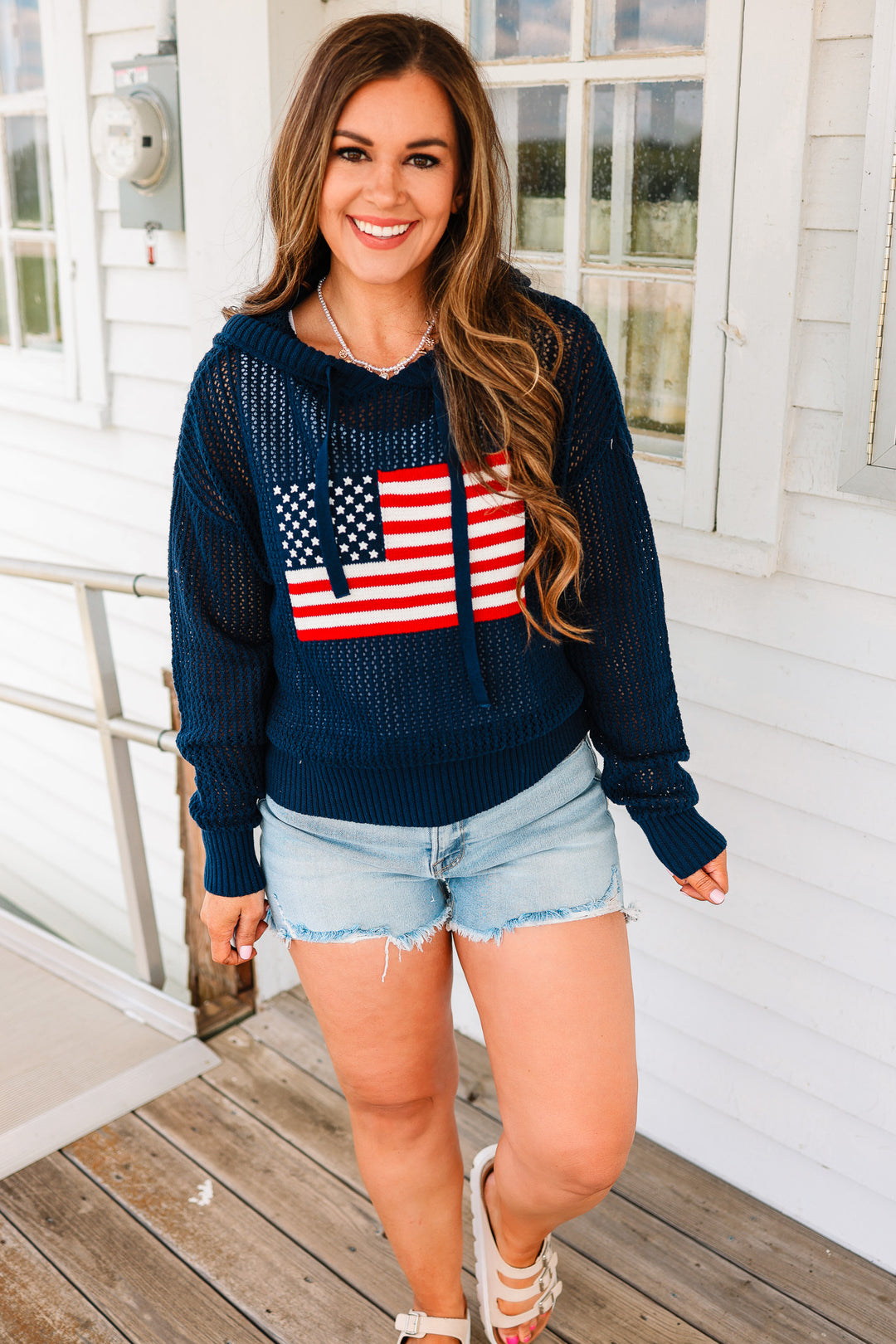 Amerie Hooded Sweater - Navy