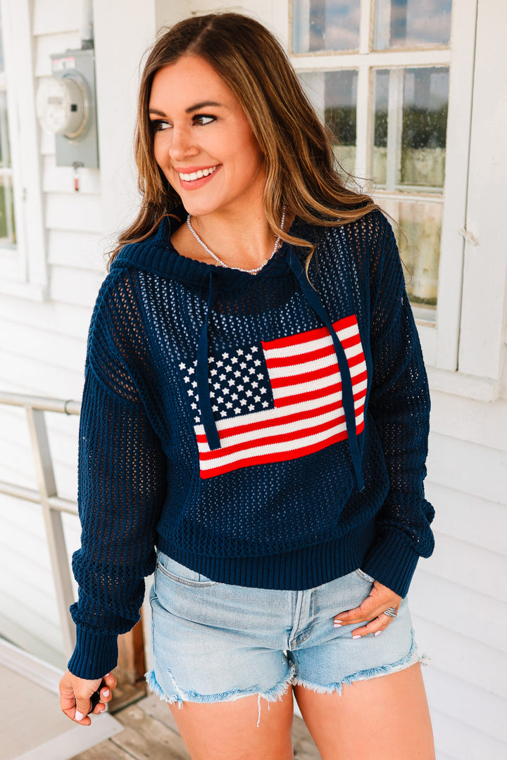 Amerie Hooded Sweater - Navy
