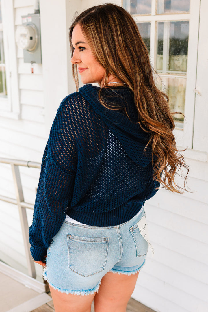 Amerie Hooded Sweater - Navy