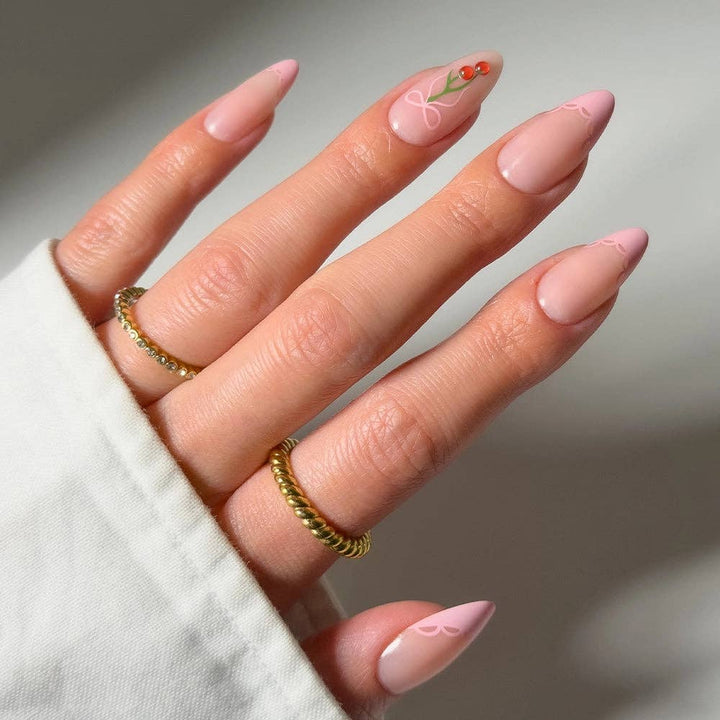 Cherry Bow Press-On Nail