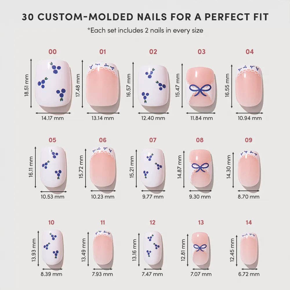 Blue A Kiss Press-On Nails | Short Squoval