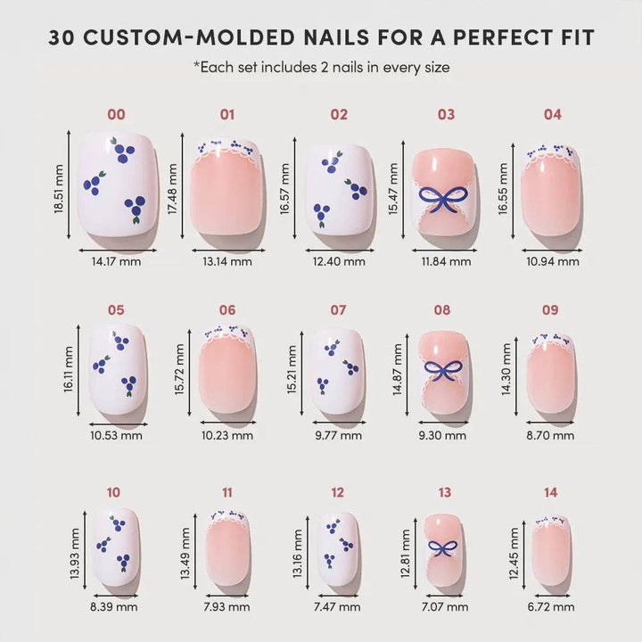 Blue A Kiss Press-On Nails | Short Squoval