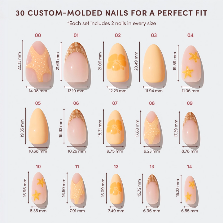 Sunny Shores Press-On Nails