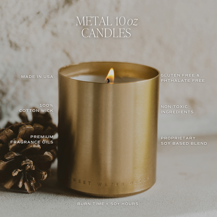 Warm and Cozy 10 oz Soy Candle - Metallic Jar