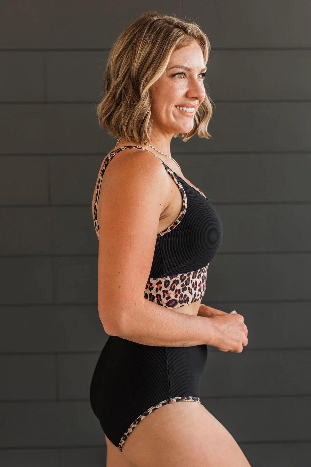 *Pre-Order* Black & Leopard Swim Suit