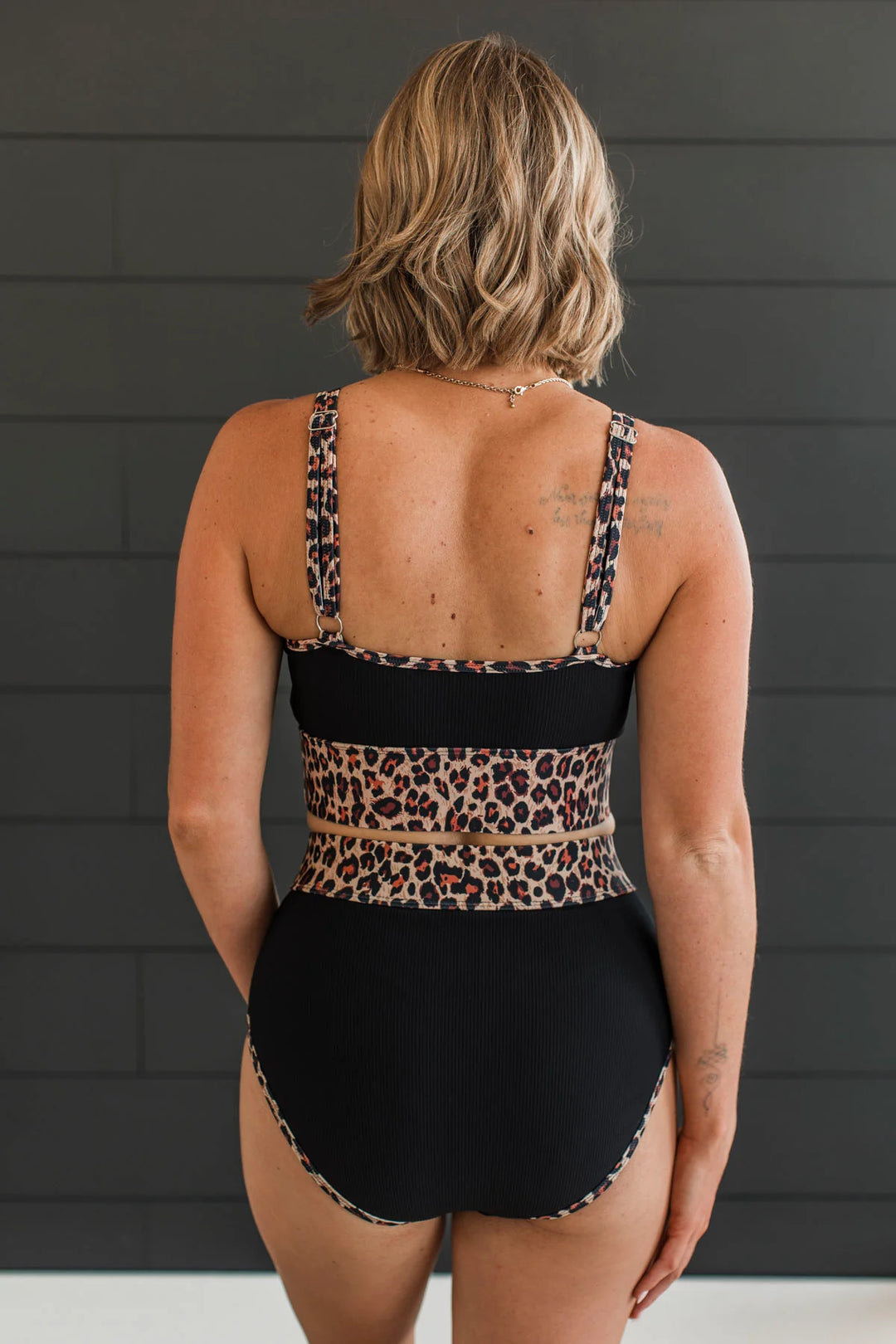 *Pre-Order* Black & Leopard Swim Suit