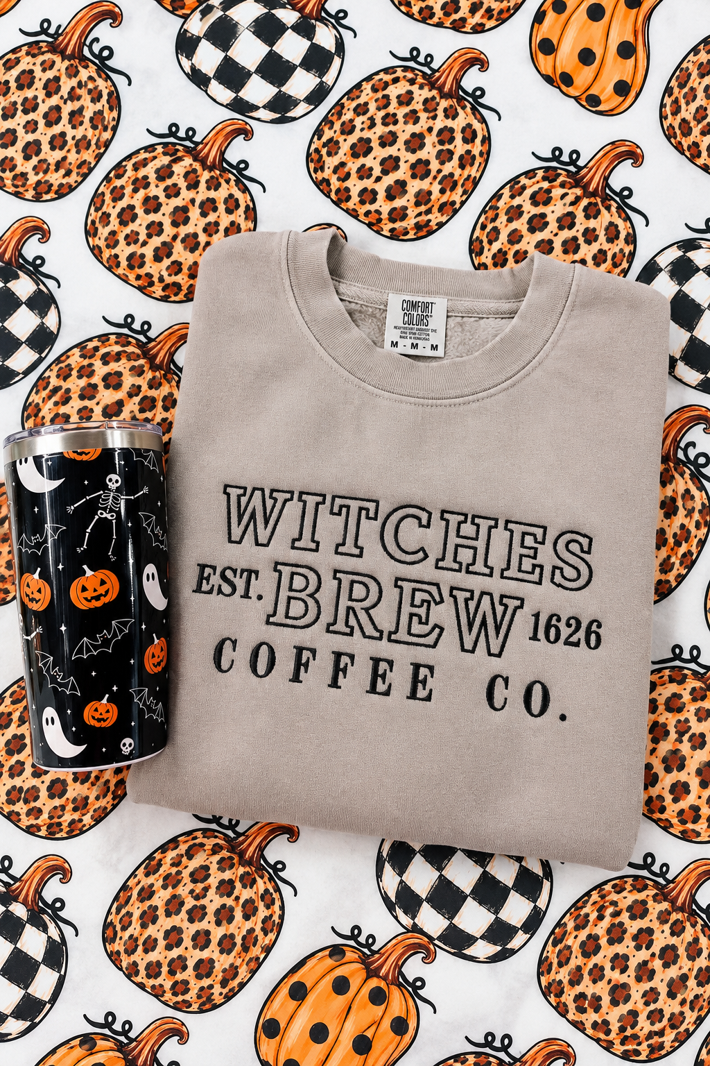 Witches Brew Embroidered Sweatshirt - Cement